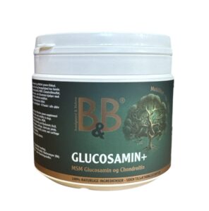 Glucosaminsulfat, MSM, Chondroitinsulfat, Boswellia, Hyben og Hyaluronsyre,