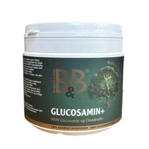 Glucosaminsulfat, MSM, Chondroitinsulfat, Boswellia, Hyben og Hyaluronsyre,